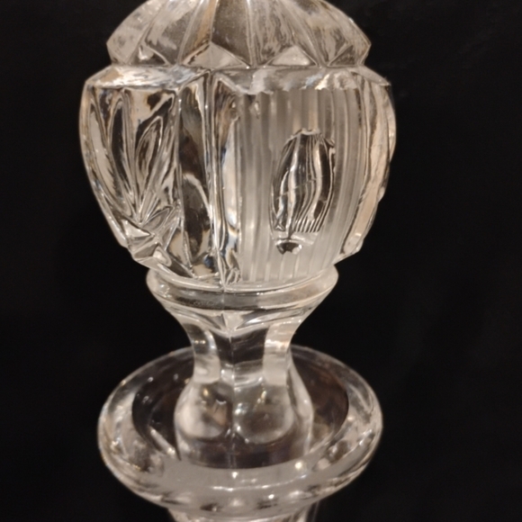 60'S ANTIQUE SHIP CAPTAINS ETCHED FLORAL LEAD CRYSTAL DECANTER - Picture 5 of 5